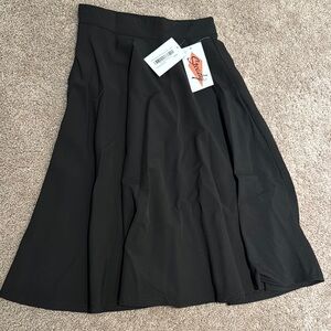 RockSteady Black Pleated Midi Skirt for Work